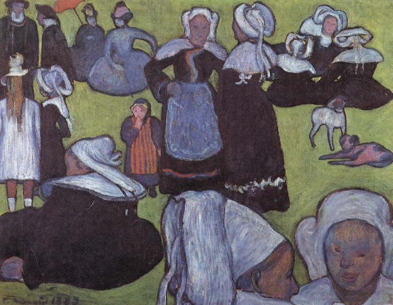 Emile Bernard breton women in meadow